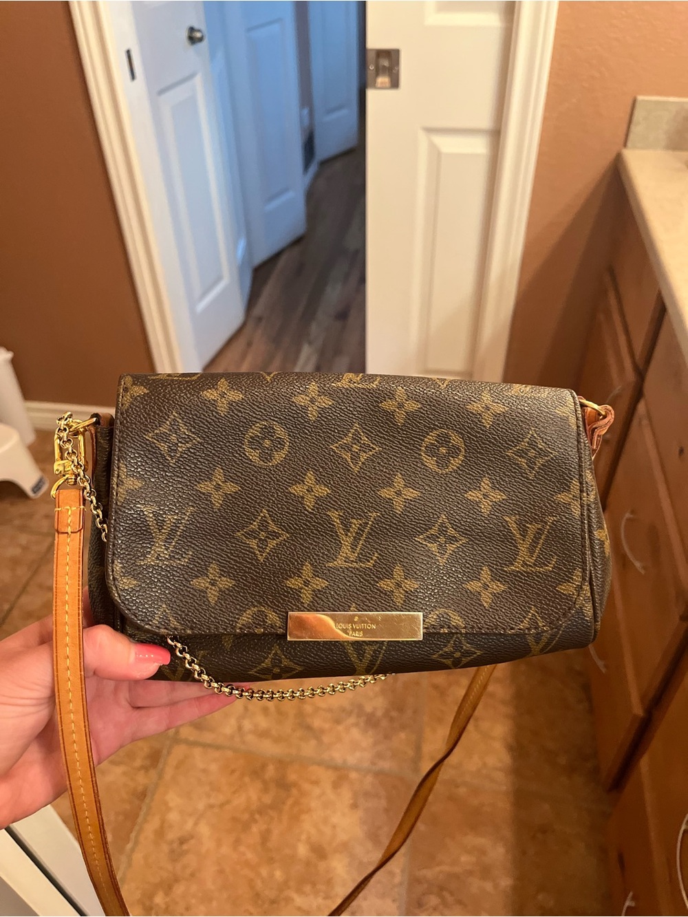 Louis Vuitton Monogram Canvas Crossbody in Brown and Gold